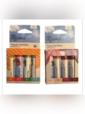 Sky Organics Bundle | NEW Organic Lip Balms W Beeswax NEW Tinted Lip Balms NWT 2